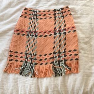 Club Monaco woven fringe hem skirt